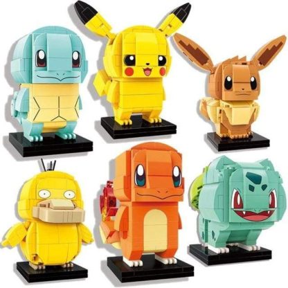 Pokemon Baustein Sets  Bisasam Evoli Pikachu Glumanda Schiggy Enton – Bild 2